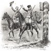 Кавалеристы революционной армии переходят французскую границу в 1793 году (из Types et uniformes. L'armée françáise par Éduard Detaille. Париж. 1889 год)