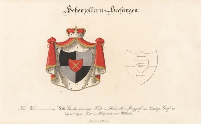 Герб княжеского рода Гогенцоллерн-Хёхинген. Из немецкого гербовника середины XIX века