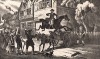 Турпин на своей лошади перелетает через повозку с ослом, загородившую ему дорогу в Эдмонтоне. Turpin's Ride to York. Лондон, 1839