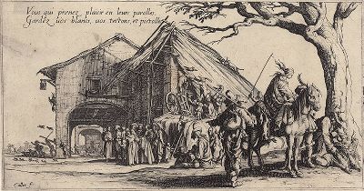 Офорт Жака Калло из сюиты "Цыгане", лист 3, около 1621-31 гг.