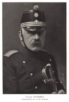 Полковник Шисль - командир шестой дивизии швейцарской армии во время Первой мировой войны. Notre armée. Женева, 1915