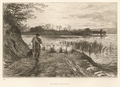 На берегу озера. Лист из серии "Галерея офортов". Лондон, 1880-е