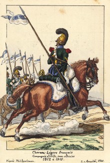 1812-15 гг. Солдаты французской легкой кавалерии. Коллекция Роберта фон Арнольди. Германия, 1911-28