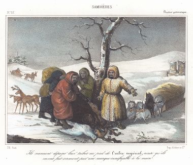 Самоеды. La Russie pittoresque, sous de direction de M. Jean Czynski. Париж, 1857 год.