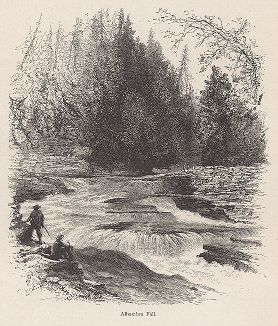 Водопад Альгамбра. Система водопадов Трентон, река Каната-ривер, штат Нью-Йорк. Лист из издания "Picturesque America", т.I, Нью-Йорк, 1872.