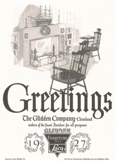 У теплого камина. Реклама американской мебельной фабрики The Glidden Co. 