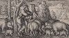 Блудный сын, пасущий свиней. Гравюра Ганса Зебальда Бехама из сюиты "Блудный сын", 1540 год.