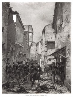 1837 год. Зуавы в бою на улицах алжирского города Константина (из Types et uniformes. L'armée françáise par Éduard Detaille. Париж. 1889 год)