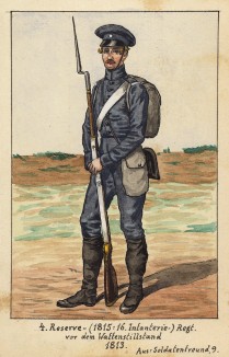 1813 г. Солдат добровольческих частей прусской пехоты. Коллекция Роберта фон Арнольди. Германия, 1911-29