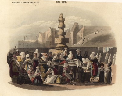 Торговки на набережной Сены (из Picturesque Tour of the Seine, from Paris to the Sea... (англ.). Лондон. 1821 год )