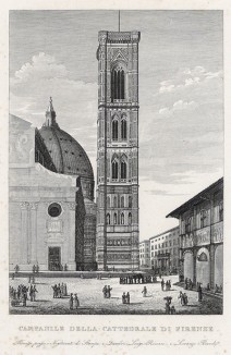 Флоренция. Колокольня кафедрального собора Санта Мария дель Фиоре, построенная в 1349—1359 гг. под руководством архитектора Франческо Таленти
