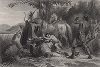 Покахонтас спасает английского капитана Джона Смита, приговорённого индейцами к смерти в 1607 году. Gallery of Historical and Contemporary Portraits… Нью-Йорк, 1876