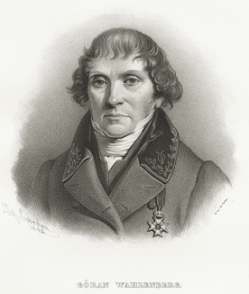 Йоран Валенберг (1 октября 1780— 22 марта 1851), профессор ботаники университета Упсалы (1826). Galleri af Utmarkta Svenska larde Mitterhetsidkare orh Konstnarer. Стокгольм, 1842