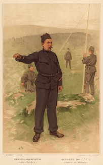 Сержант инженерных войск швейцарской армии в полевой форме (из альбома хромолитографий L' Armée Suisse... Цюрих. 1894 год)