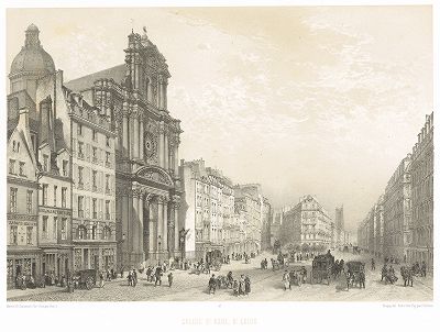 Церковь Сен-Поль-Сен-Луи на улице Сент-Антуан и Риволи (из работы Paris dans sa splendeur, изданной в Париже в 1860-е годы)