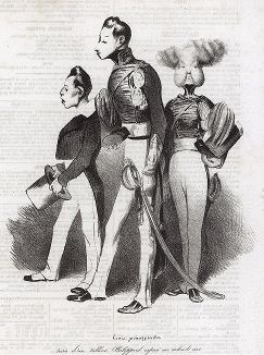 Три принца. Литография Оноре Домье для журнала Le Charivari, 1834 год. 