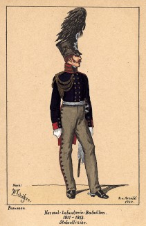 1811-13 гг. Штаб-офицер прусской пехоты. Коллекция Роберта фон Арнольди. Германия, 1911-29