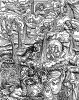 Откровение Иоанна Богослова. Ангелы, льющие с небес потоки серы. Ганс Бургкмайр для Martin Luther / Neues Testament. Издал Сильван Отмар, Аугсбург, 1523. Репринт 1930 г.