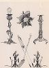 Региус. Кованый каминный набор, светильники и другие предметы. Art Decoratif - documents d'atelier. Париж, 1900-е годы