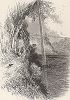 Ступени Барнетта под Столовой скалой, Ниагарский водопад. Лист из издания "Picturesque America", т.I, Нью-Йорк, 1872.