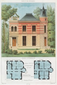 Современная французская эклектика в лесу (из популярного у парижских архитекторов 1880-х Nouvelles maisons de campagne...)