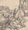 Любовное предложение. Гравюра Альбрехта Дюрера, выполненная ок. 1496 года (Репринт 1928 года. Лейпциг)