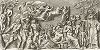 Жизнь и смерть человека. Рельеф с мраморного "саркофага Прометея", часть первая. "Iconologia Deorum,  oder Abbildung der Götter ...", Нюренберг, 1680. 