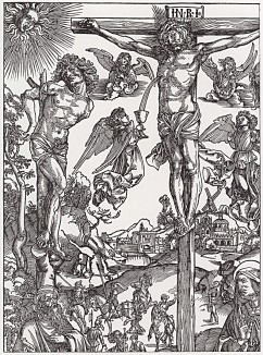 Фрагмент гравюры Дюрера Большое Распятие