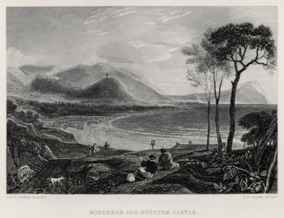 Вид на залив и замок Майнхед (лист из альбома "Галерея Тёрнера", изданного в Нью-Йорке в 1875 году)