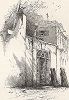 Ворота женского монастыря в Сент-Аугустине, штат Флорида. Лист из издания "Picturesque America", т.I, Нью-Йорк, 1872.
