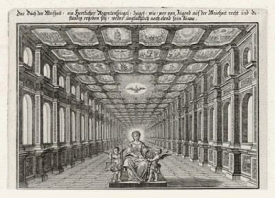 Царица мира (из Biblisches Engel- und Kunstwerk -- шедевра германского барокко. Гравировал неподражаемый Иоганн Ульрих Краусс в Аугсбурге в 1700 году)