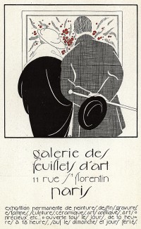 Рекламная листовка парижской галереи Feuillets d'art. Гравюры, скульптуры, живопись. Les feuillets d'art. Париж, 1920 