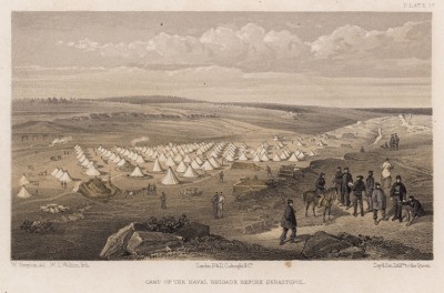 Полевой лагерь английской морской пехоты под Севастополем (лист 17 из The Seat of War in the East. Лондон. 1855 г.)