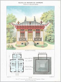 Копия «Дом - китайская пагода с вогнутой крышей (из популярного у парижских архитекторов 1880-х Nouvelles maisons de campagne...)»