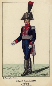 1810 г. Лейтенант гвардейского пехотного полка Великого герцогства Гессен в парадной форме. Коллекция Роберта фон Арнольди. Германия, 1911-29