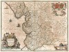 Карта графства Ланкашир. Lancastria palatinatus Anglis Lancaster & Lancasshire. Составил Ян Янсониус. Амстердам, 1636