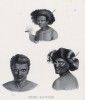 Типы жителей тихокеанских островов Феникс (лист 12 второго тома работы профессора Шинца Naturgeschichte und Abbildungen der Menschen und Säugethiere..., вышедшей в Цюрихе в 1840 году)
