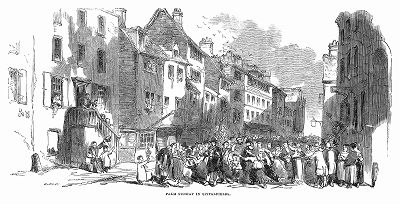Пальмовое воскресенье, празднуемое жителями лондонского района Спиталфилдс (The Illustrated London News №101 от 06/04/1844 г.)