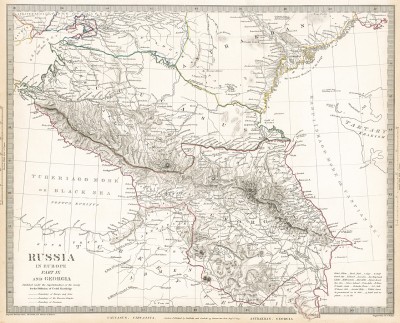 Карта Европейской России и Грузии (часть 9). Maps of the Society for the Diffusion of Useful Knowledge. Лондон, 1835