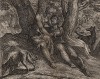 Венера и Адонис. Гравировал Антонио Темпеста для своей знаменитой серии "Метаморфозы" Овидия, л.96. Амстердам, 1606