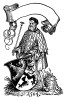 Герольд с Иерусалимским крестом и щитом с гербом Бургундии. Гравюра Ганса Бургкмайра. Аугсбург, 1506. Репринт 1931 г.