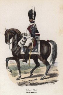 Гвардейский конный жандарм (из популярной работы Histoire de l'empereur Napoléon (фр.), изданной в Париже в 1840 году с иллюстрациями Ораса Верне и Ипполита Белланжа)