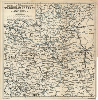 Царство Польское (карта из популярного немецкого путеводителя K. Baedeker. Russland. Handbuch fur Reisende. Лейпциг, 1897)