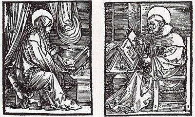 Альбрехт Дюрер. Святая Бригитта и Петрус фон Альмастра. Иллюстрация к "Откровениям Святой Бригитты"