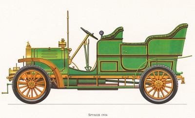 Автомобиль Spyker, модель 1906 года. Из американского альбома Old motorcars, «Veteran & Vintage», 60-х гг. XX в.
