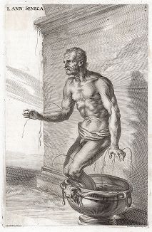 Луций Анней Сенека. Лист из Sculpturae veteris admiranda ... Иоахима фон Зандрарта, Нюрнберг, 1680 год. 