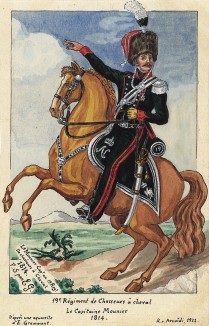 1814 г. Капитан 19-го полка французских конных егерей. Коллекция Роберта фон Арнольди. Германия, 1911-28
