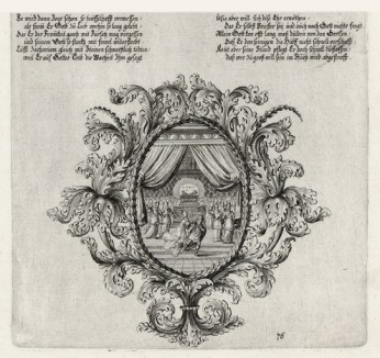 Озия прогоняет жреца от Ковчега Завета (из Biblisches Engel- und Kunstwerk -- шедевра германского барокко. Гравировал неподражаемый Иоганн Ульрих Краусс в Аугсбурге в 1700 году)