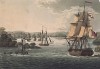 Английский военный фрегат и корабли Британской Ост-Индской компании