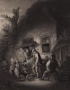 Старый бандурист. Гравюра с картины Адриана ван Остаде. Картинные галереи Европы, т.3. Санкт-Петербург, 1864